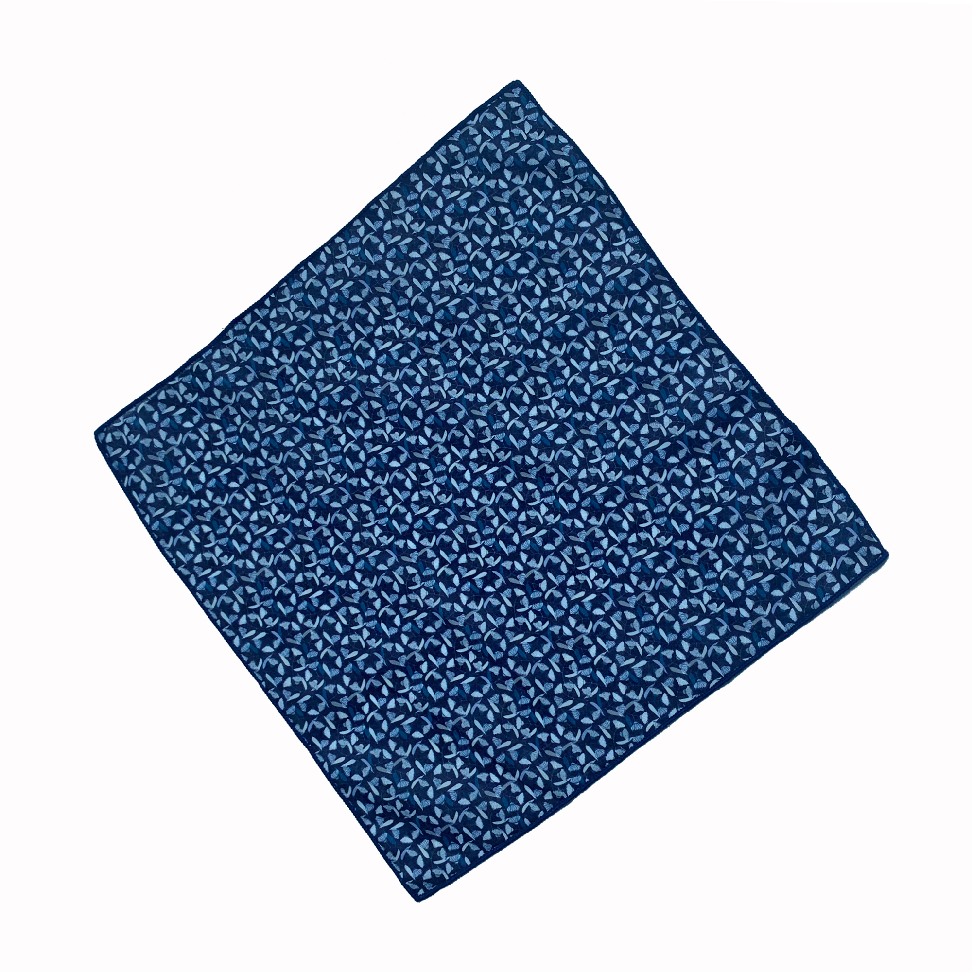 Navy and Grey Wattle Pocket Square